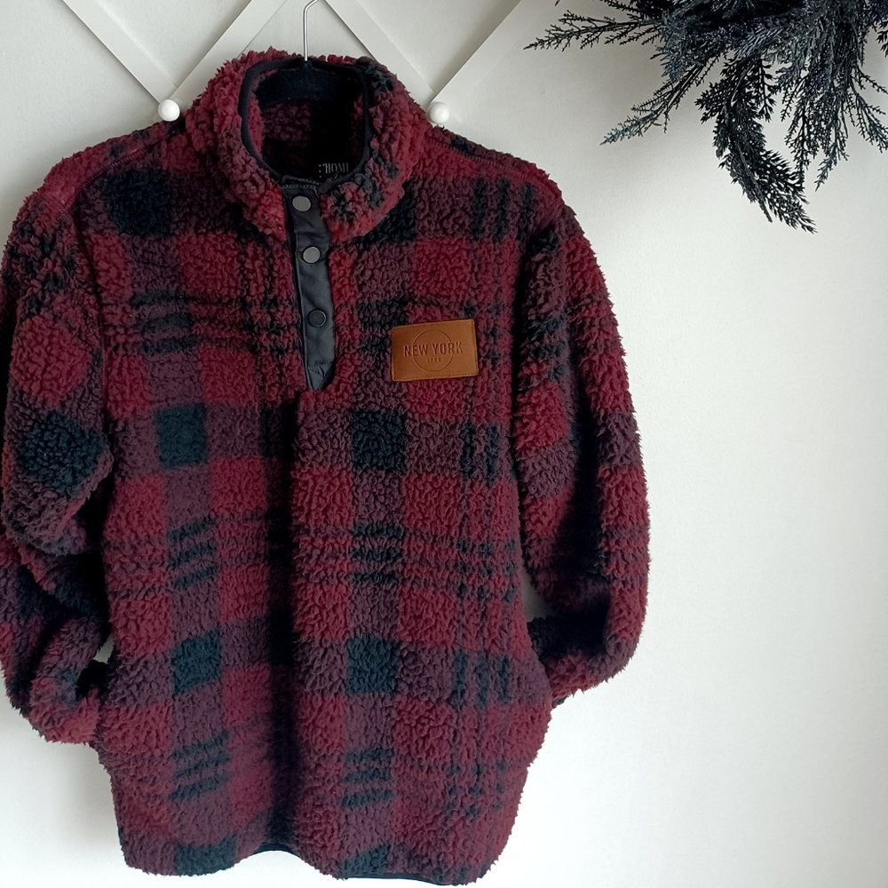 New York Fuzzy Fleece Sherpa Sweater